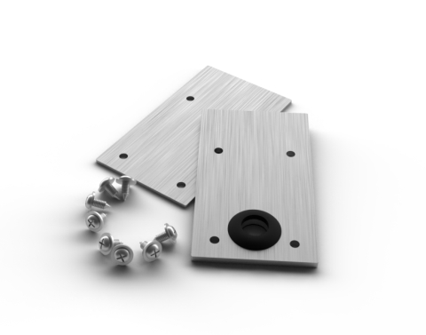 Endkappe Set Edelstahl Bodeneinbauprofil 3D